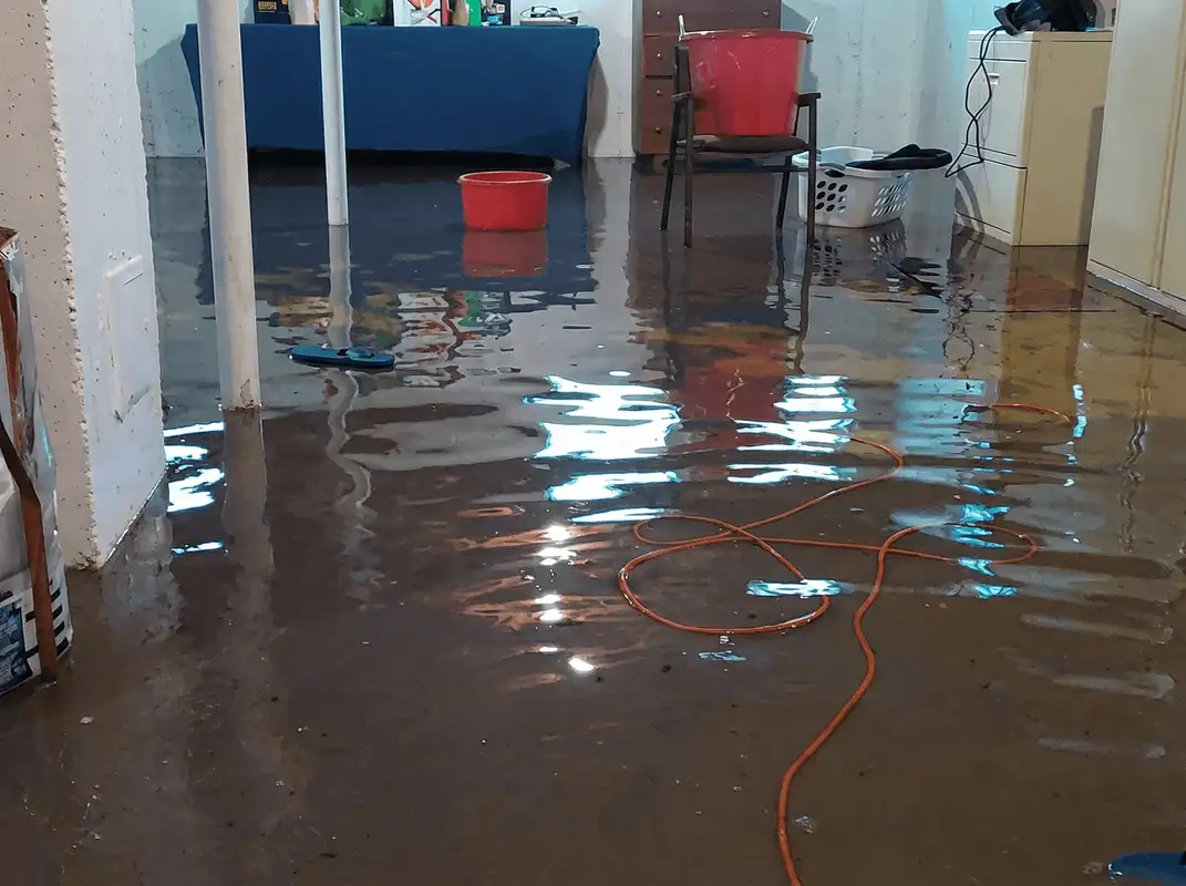Basement with boiler, cabinets and washing machine completely flooded in Baltimore, MD