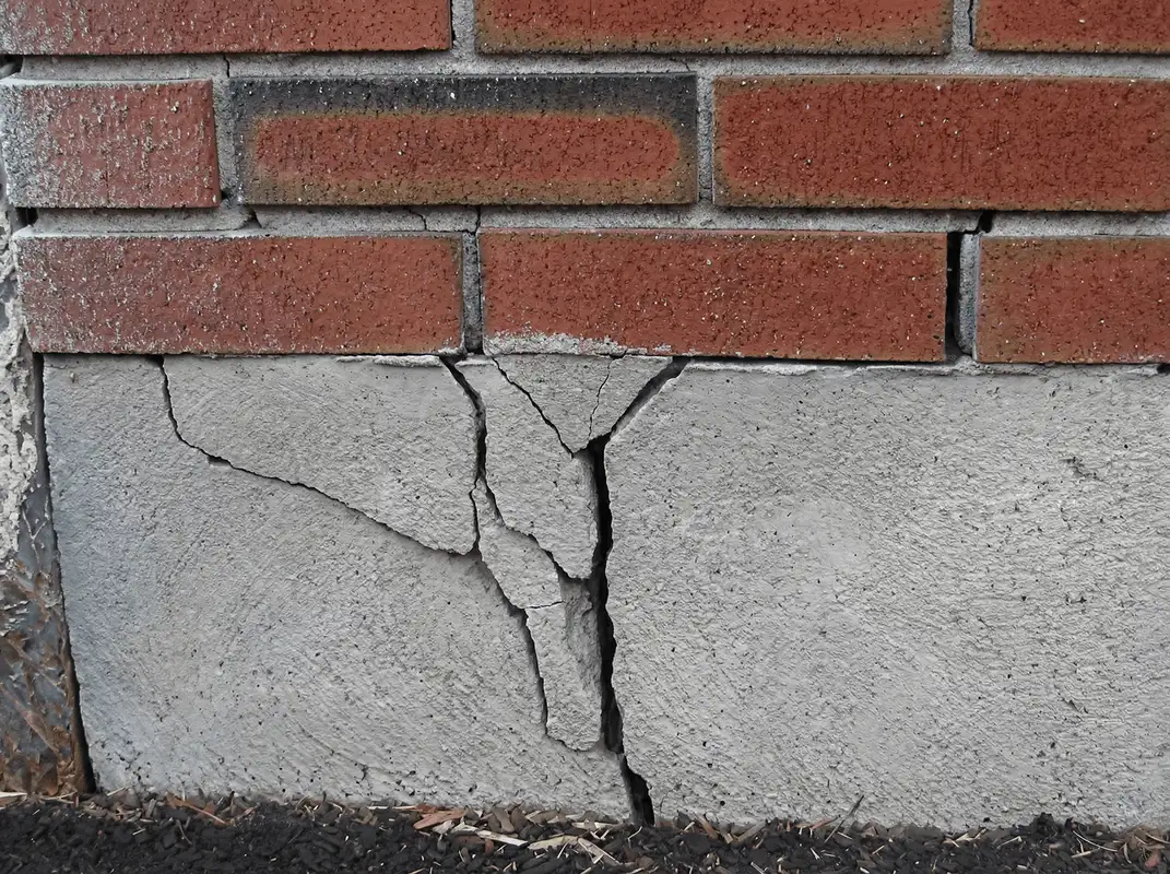 Concrete foundation with serious structural damage in Baltimore, MD