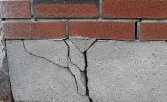 Concrete foundation with serious structural damage in Baltimore, MD